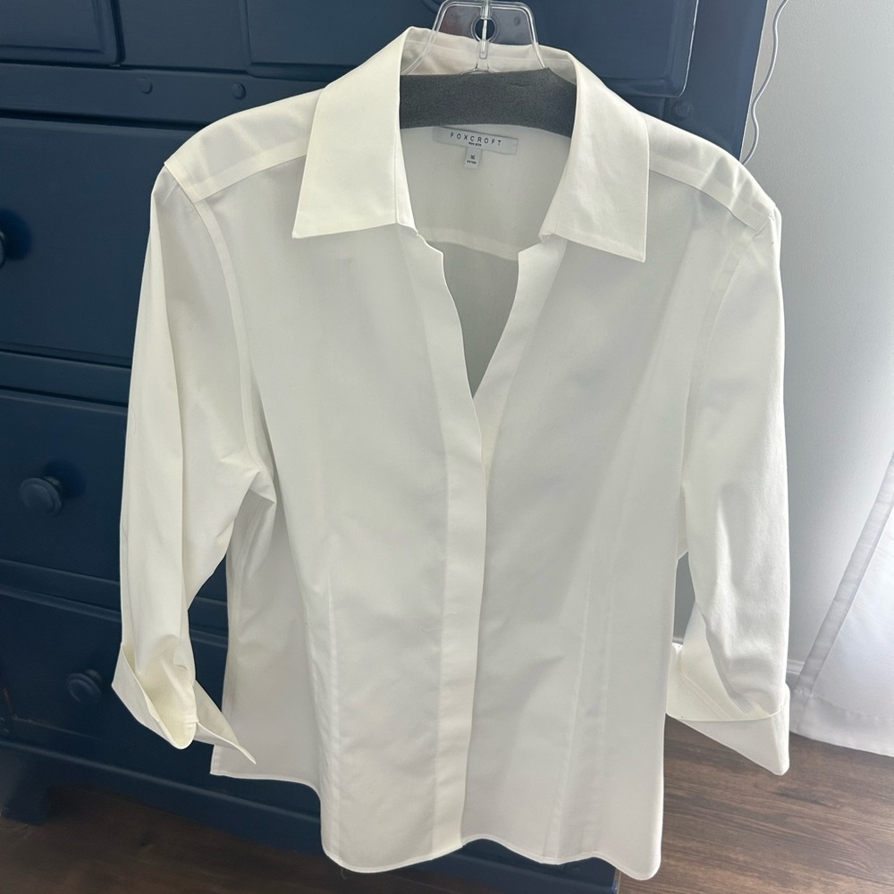Foxcroft Classic White Blouse
